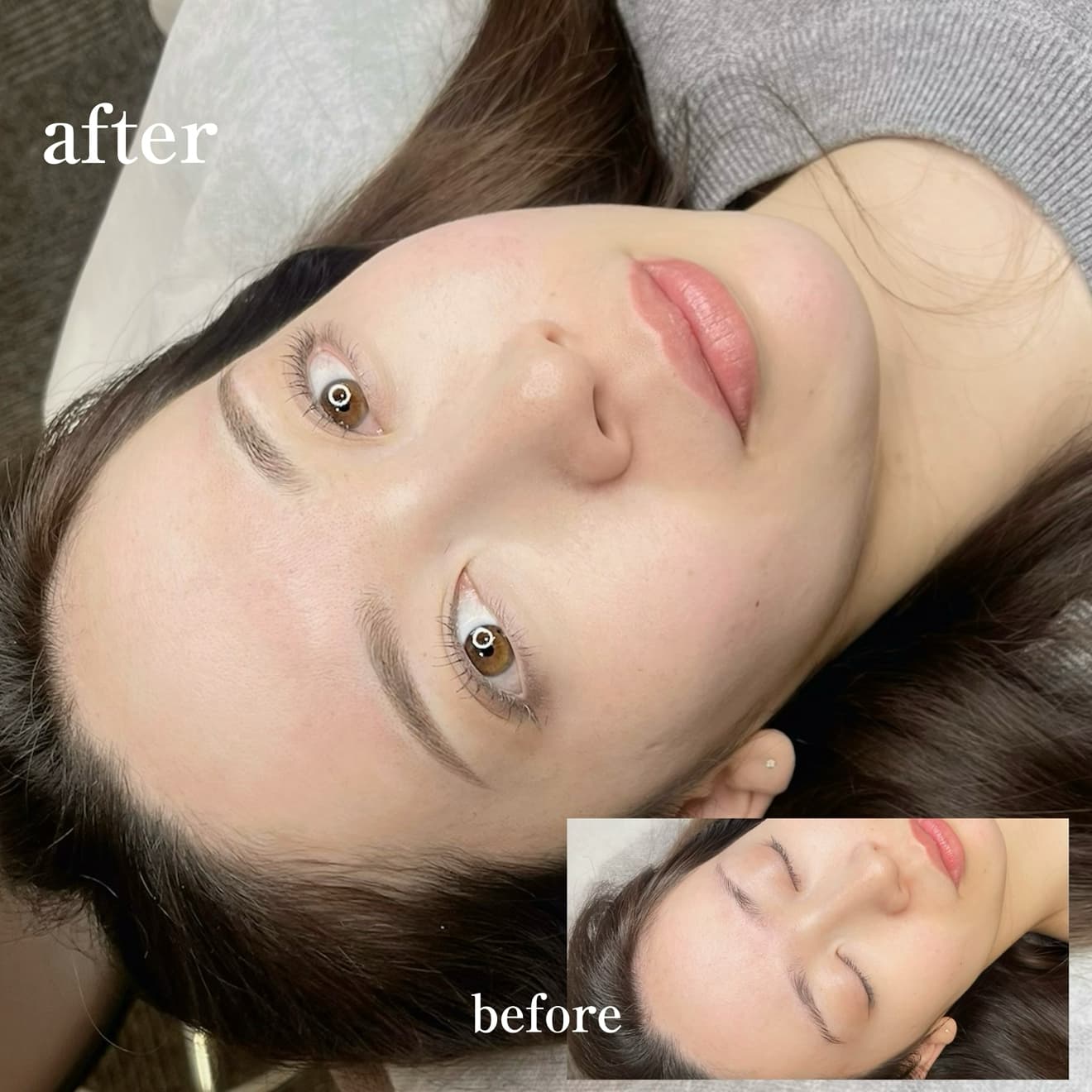 医療アートメイク症例写真　眉　毛並み+パウダー技法　ナチュラルアーチ眉　東京・恵比寿のアートメイクラボ