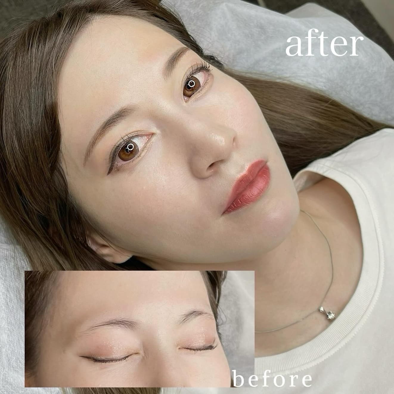 医療アートメイク症例写真　眉　毛並み技法　ナチュラル平行　東京・恵比寿のアートメイクラボ